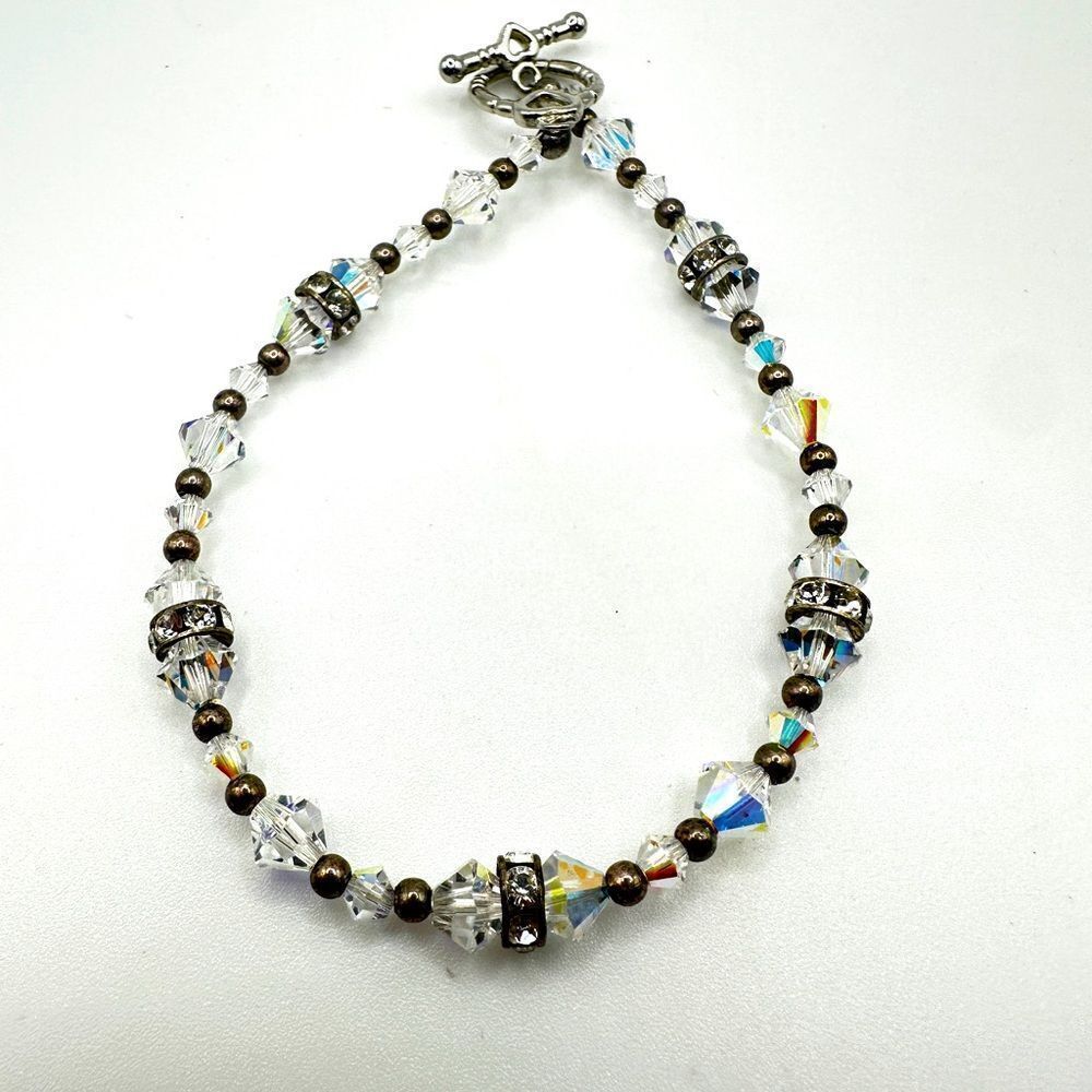 Unbelievable AB Crystal with silver tone‎ accented bracelet!